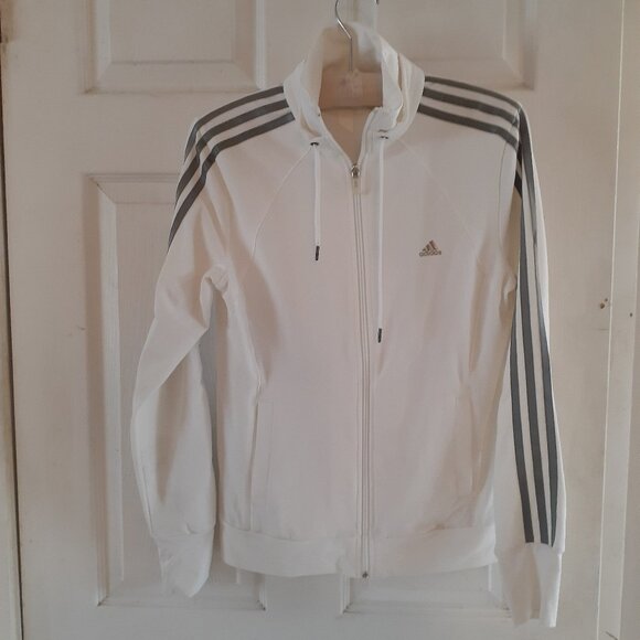 Adidas Climalite Jacket White Size Medium - Picture 1 of 7